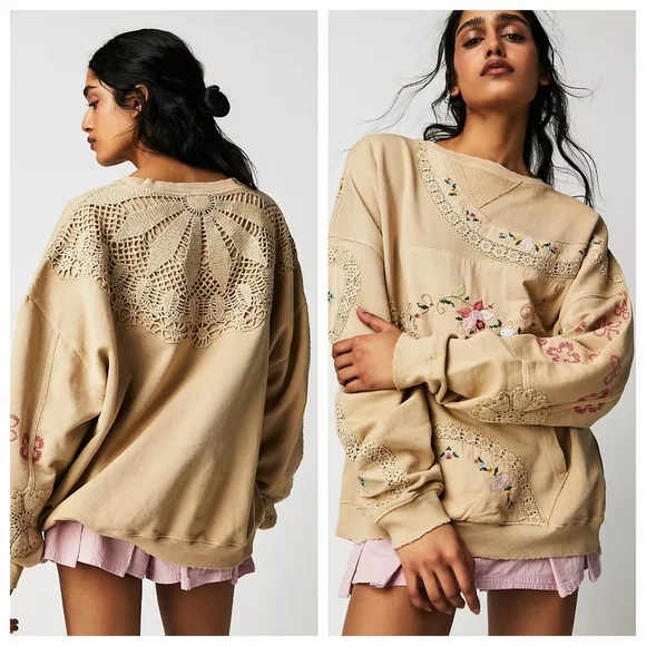 Free People Grams Attic Sweatshirt size S NWT - Picture 2 of 11